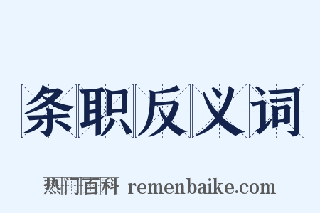 条职反义词是什么意思的图片